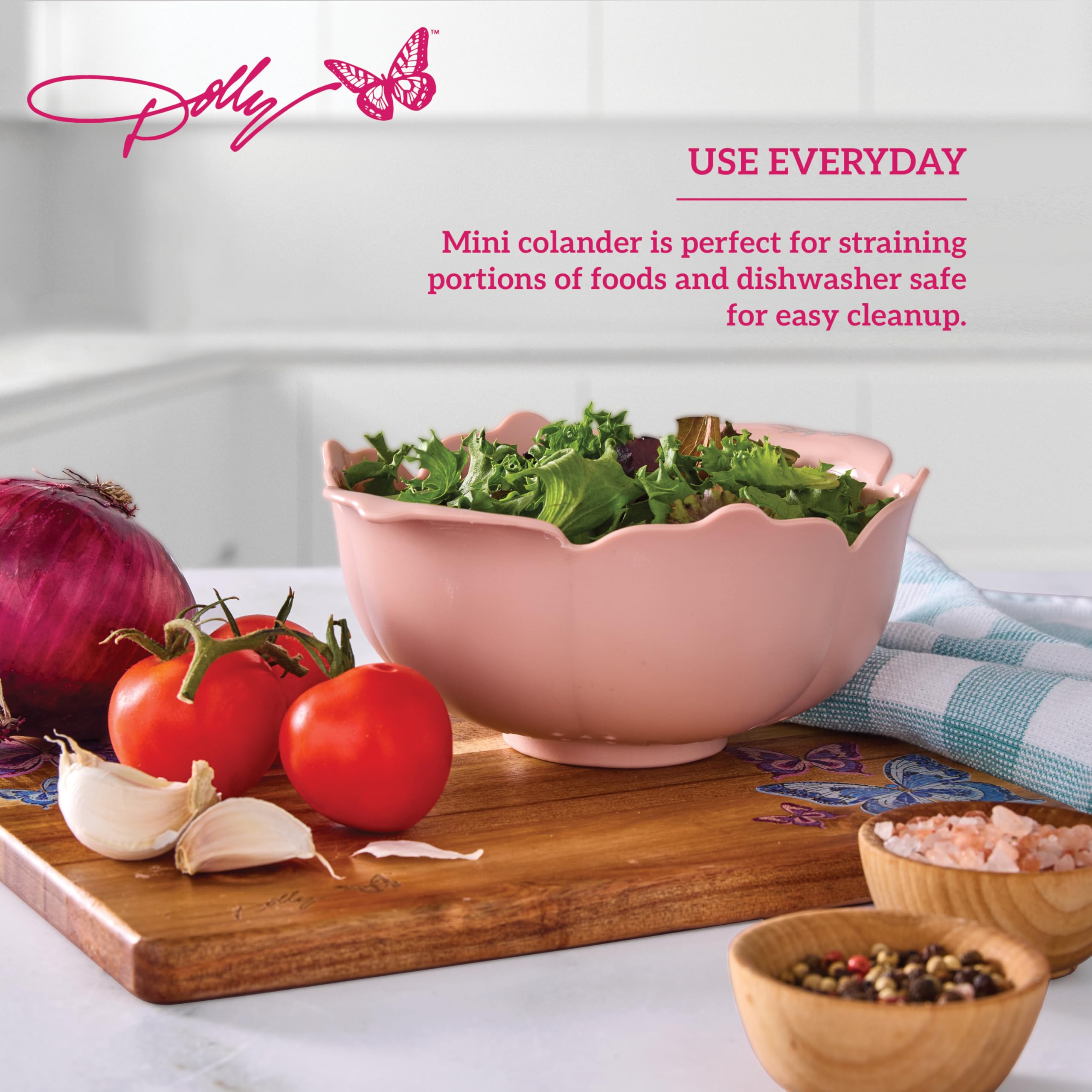 Dolly Parton Mini Colander – Flower-Shaped Berry Strainer with Butterfly Drainage Holes, Raised Base for Easy Rinsing, Dishwasher Safe - Image 4