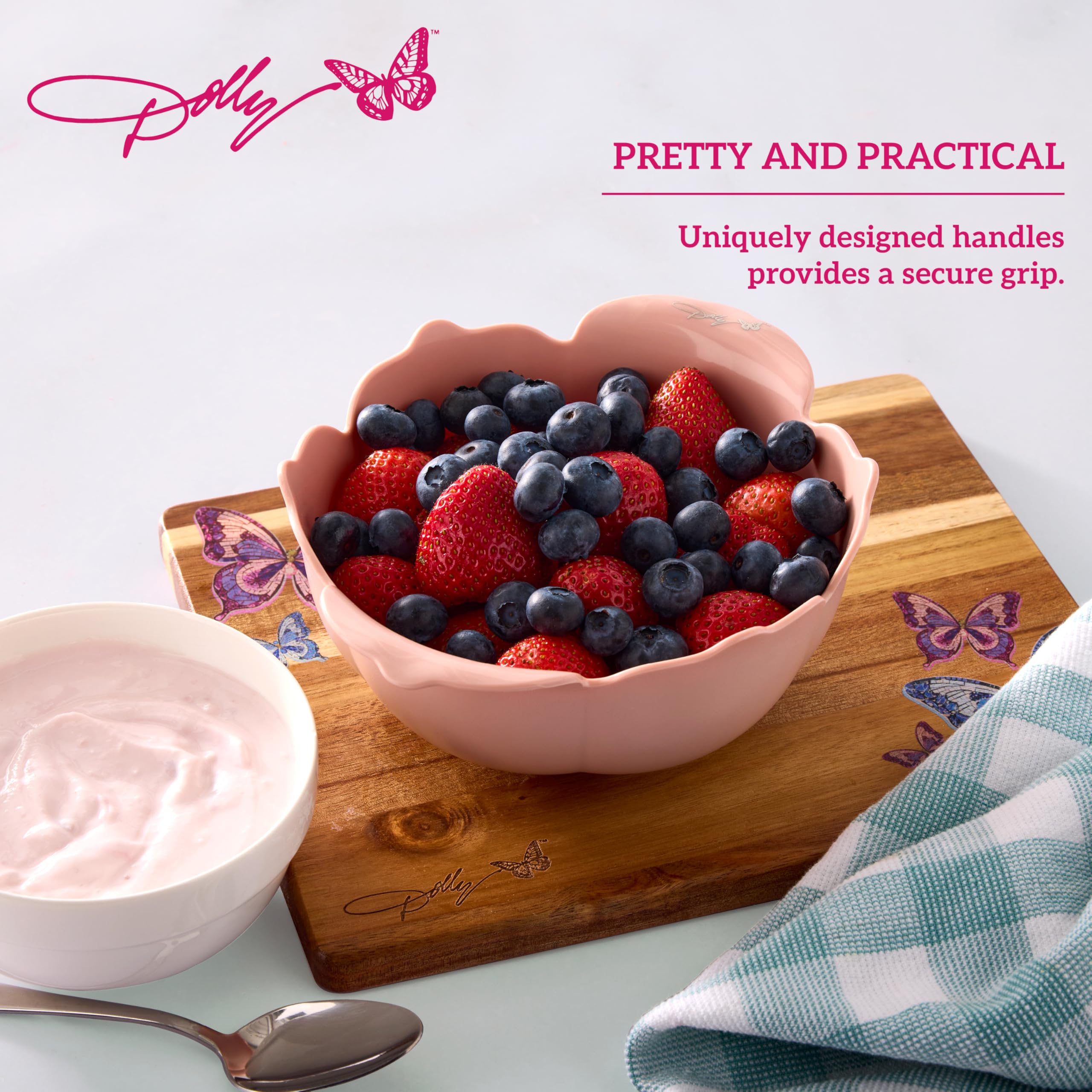 Dolly Parton Mini Colander – Flower-Shaped Berry Strainer with Butterfly Drainage Holes, Raised Base for Easy Rinsing, Dishwasher Safe - Image 5