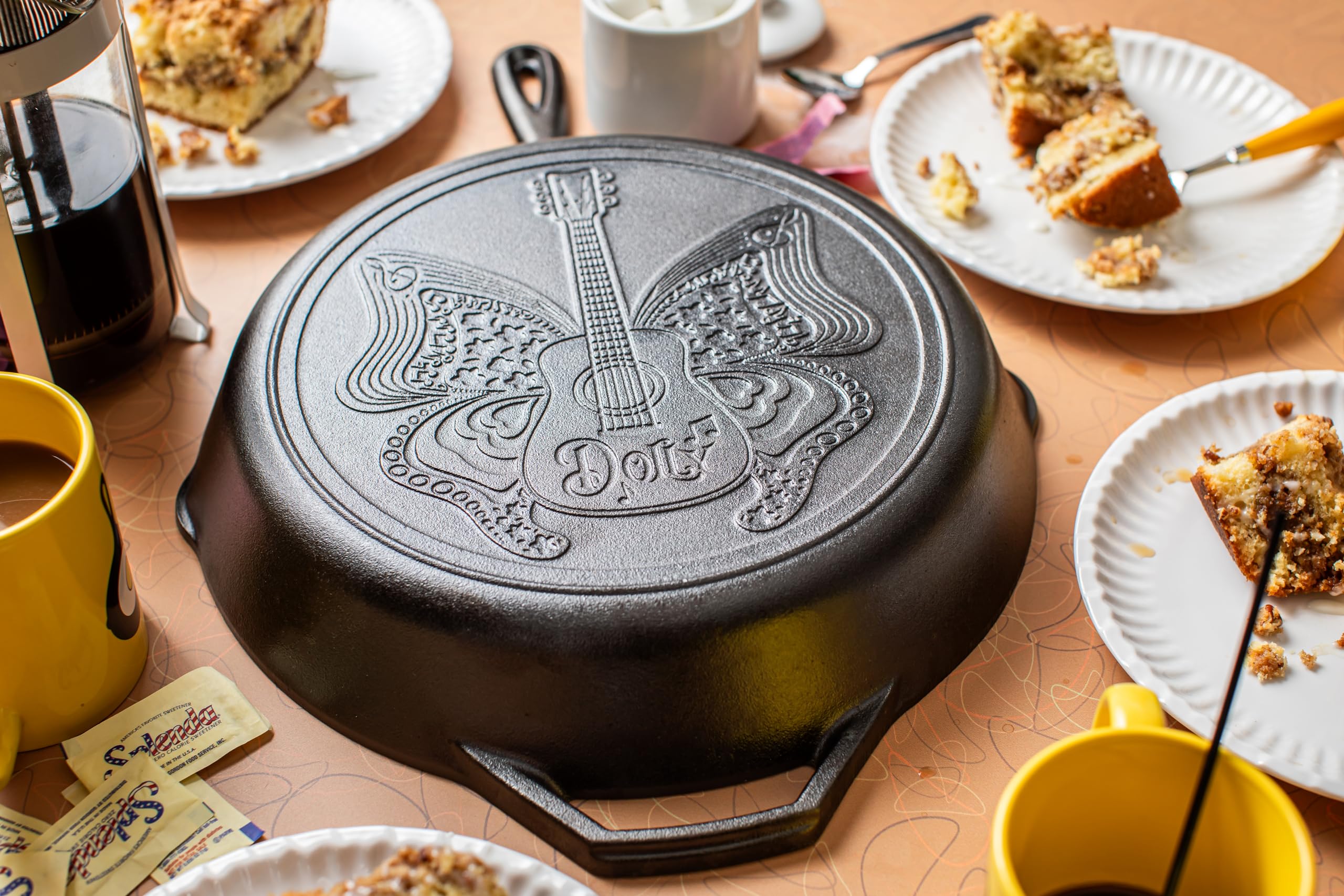 Lodge 12 Inch Dolly Parton Pre-Seasoned Cast Iron Stamped Skillet - Signature Teardrop Handle - Use in the Oven, on the Stove, on the Grill, or Over a Campfire, Black - Image 6